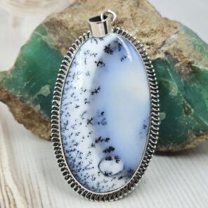 Dendritic Opal 2.5" 925 Sterling Silver XL Pendant (RS1-60)