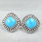Kingman Turquoise 925 Sterling Silver Stud Earing (REXT141-35)