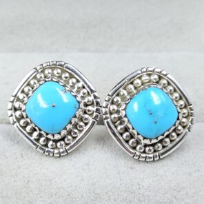 Kingman Turquoise 925 Sterling Silver Stud Earing (REXT141-35)
