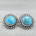 Mohave Turquoise 925 Sterling Silver Stud Earing (REXT141-44)