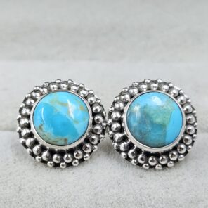 Mohave Turquoise 925 Sterling Silver Stud Earing (REXT141-44)