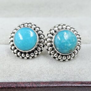 Kingman Turquoise 925 Sterling Silver Stud Earing (REXT141-43)
