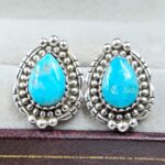 Mohave Turquoise 925 Sterling Silver Stud Earring (REXT142-26)