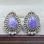 Charoite 925 Sterling Silver Stud Earring (REXT142-30)