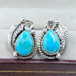 Mohave Turquoise 925 Sterling Silver Stud Earring (REXT142-1)