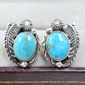 Mohave Turquoise 925 Sterling Silver Stud Earing (REXT141-54)