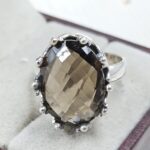 Smoky Quartz 925 Sterling Silver Ring (RS42-189)