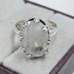 Rainbow Moonstone 925 Sterling Silver Ring (RS42-194)