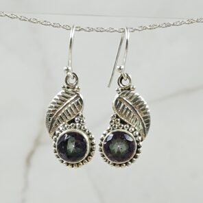 Mystic Topaz 1.25" 925 Sterling Silver Earrings (REXT55-223)