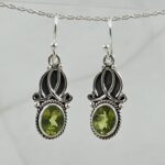Peridot 1.25" 925 Sterling Silver Earrings (REXT55-218)