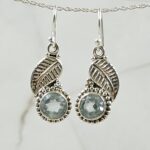Blue Topaz 1.25" 925 Sterling Silver Earrings (REXT55-217)