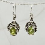 Peridot 1.25" 925 Sterling Silver Earrings (REXT55-196)
