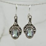 Mystic Topaz 1.25" 925 Sterling Silver Earrings (REXT55-192)