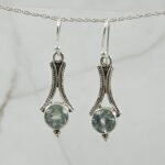 Blue Topaz 1.25" 925 Sterling Silver Earrings (REXT55-198)