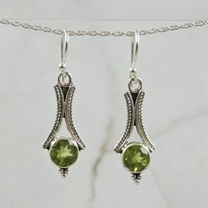 Peridot 1.25" 925 Sterling Silver Earrings (REXT55-200)