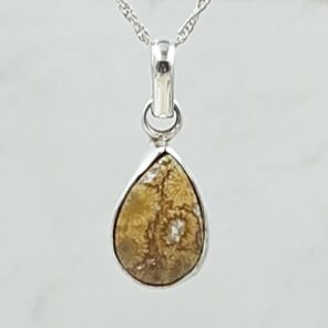 Plum Root Agate 1" 925 Sterling Silver Pendant (RS17-606)