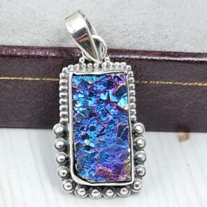 Titanium Druzy 1″ 925 Sterling Silver Pendant (RS12-274)