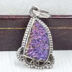 Titanium Druzy 1″ 925 Sterling Silver Pendant (RS12-270)