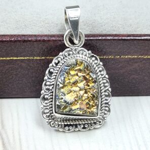 Titanium Druzy 1″ 925 Sterling Silver Pendant (RS12-288)