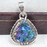 Titanium Druzy 1″ 925 Sterling Silver Pendant (RS12-286)