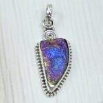 Titanium Druzy 1″ 925 Sterling Silver Pendant (RS12-280)