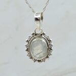 Rainbow Moonstone 0.75" 925 Sterling Silver Pendant (RS8-451)
