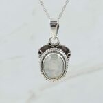 Rainbow Moonstone 0.75" 925 Sterling Silver Pendant (RS8-458)