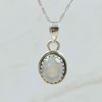 Rainbow Moonstone 0.75" 925 Sterling Silver Pendant (RS8-464)