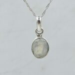Rainbow Moonstone 0.6" 925 Sterling Silver Pendant (RS8-465)
