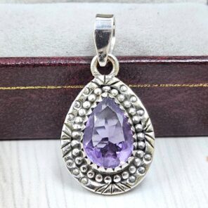 Amethyst 1" 925 Sterling Silver Pendant (RS8-470)