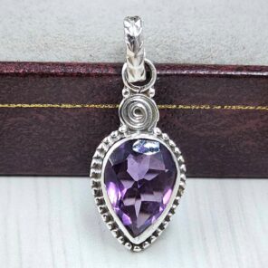 Amethyst 1" 925 Sterling Silver Pendant (RS8-484)