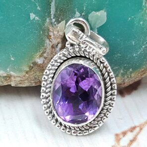 Amethyst 0.75" 925 Sterling Silver Pendant (RS8-489)