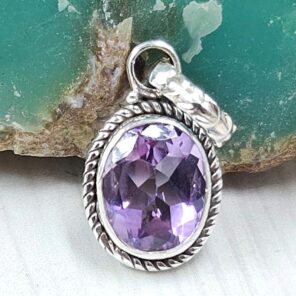 Amethyst 0.75" 925 Sterling Silver Pendant (RS8-492)