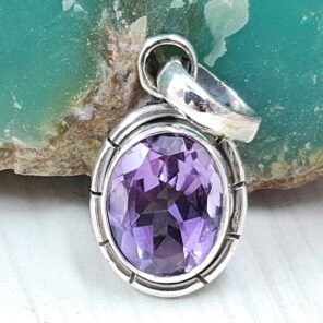 Amethyst 0.75" 925 Sterling Silver Pendant (RS8-495)