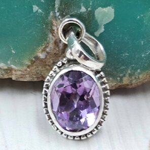 Amethyst 0.75" 925 Sterling Silver Pendant (RS8-505)