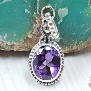 Amethyst 0.75" 925 Sterling Silver Pendant (RS8-506)