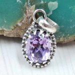 Amethyst 0.75" 925 Sterling Silver Pendant (RS8-511)