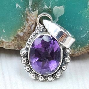 Amethyst 0.75" 925 Sterling Silver Pendant (RS8-512)