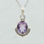 Amethyst 0.75" 925 Sterling Silver Pendant (RS8-515)