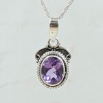Amethyst 0.75" 925 Sterling Silver Pendant (RS8-517)