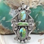 Sonoran Gold Turquoise 2" 925 Sterling Silver Pendant (RS28-87)