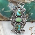 Sonoran Gold Turquoise 2" 925 Sterling Silver Pendant (RS28-88)