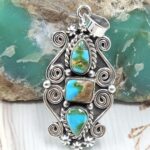 Sonoran Gold Turquoise 2" 925 Sterling Silver Pendant (RS28-89)