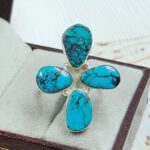 Tibetan Turquoise 1.25" 925 Sterling Silver Ring (RS72-200)