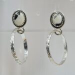 White Buffalo 925 Sterling Silver Hoop Earrings (REXT137-29)