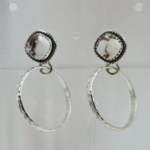 Wild Horse Jasper 925 Sterling Silver Hoop Earring (REXT136-85)