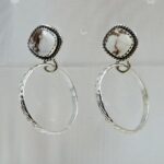 Wild Horse Jasper 925 Sterling Silver Hoop Earrings (REXT137-20)