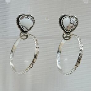 Wild Horse Jasper 925 Sterling Silver Hoop Earrings (REXT137-22)