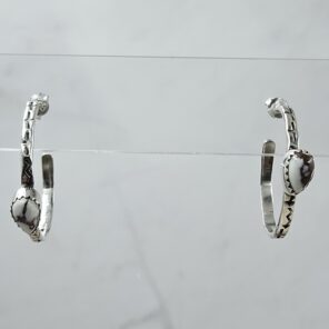 Wild Horse Jasper 925 Sterling Silver Hoop Earring (REXT136-46)
