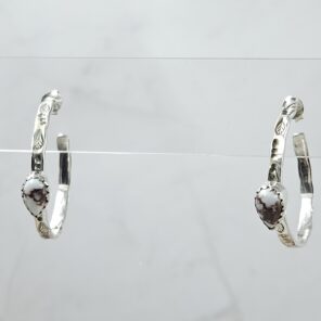 Wild Horse Jasper 925 Sterling Silver Hoop Earring (REXT136-79)